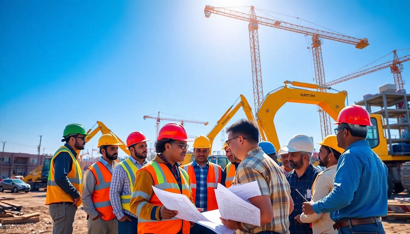 Construction association South Carolina in action, showcasing teamwork on a bustling site.