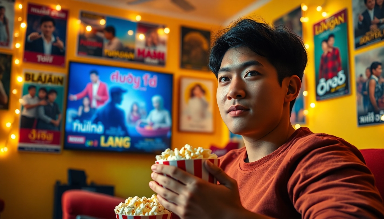 ดูหนังออนไลน์ ในห้องนั่งเล่นที่อบอุ่นพร้อมกับป๊อปคอร์นและการตั้งหน้าจอที่น่าสนใจ