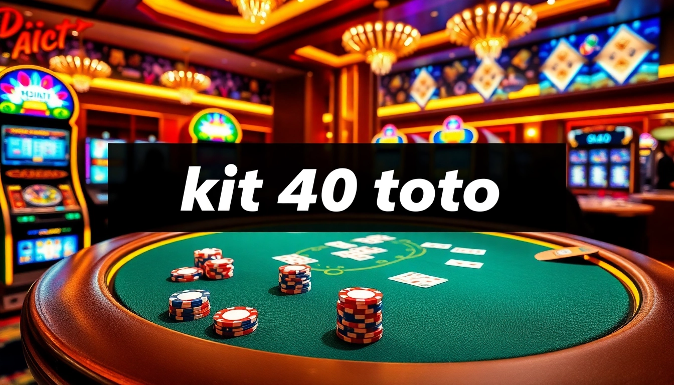 Rasakan sensasi kit4d toto dengan permainan kasino yang penuh warna yang menampilkan poker dan mesin slot.