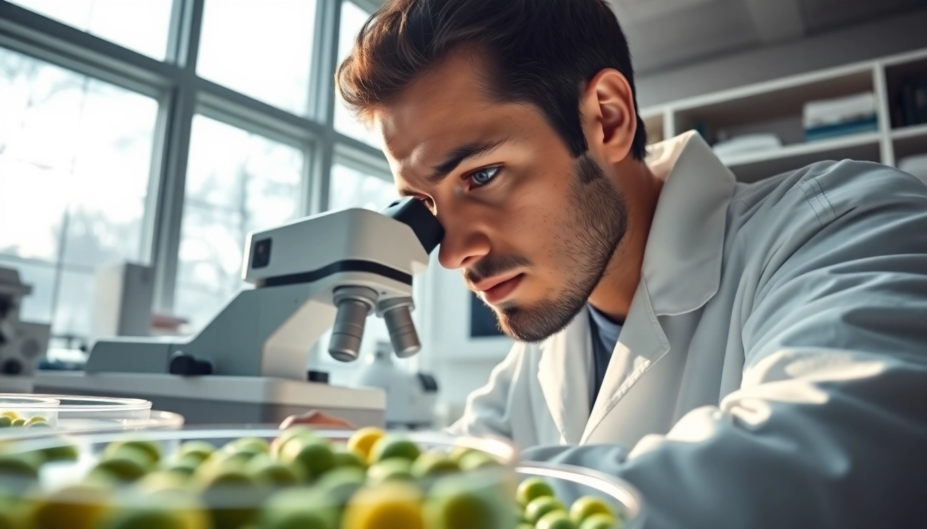 Engaging TB500 wound repair research in a professional lab setting with detailed equipment and focus on cell analysis.