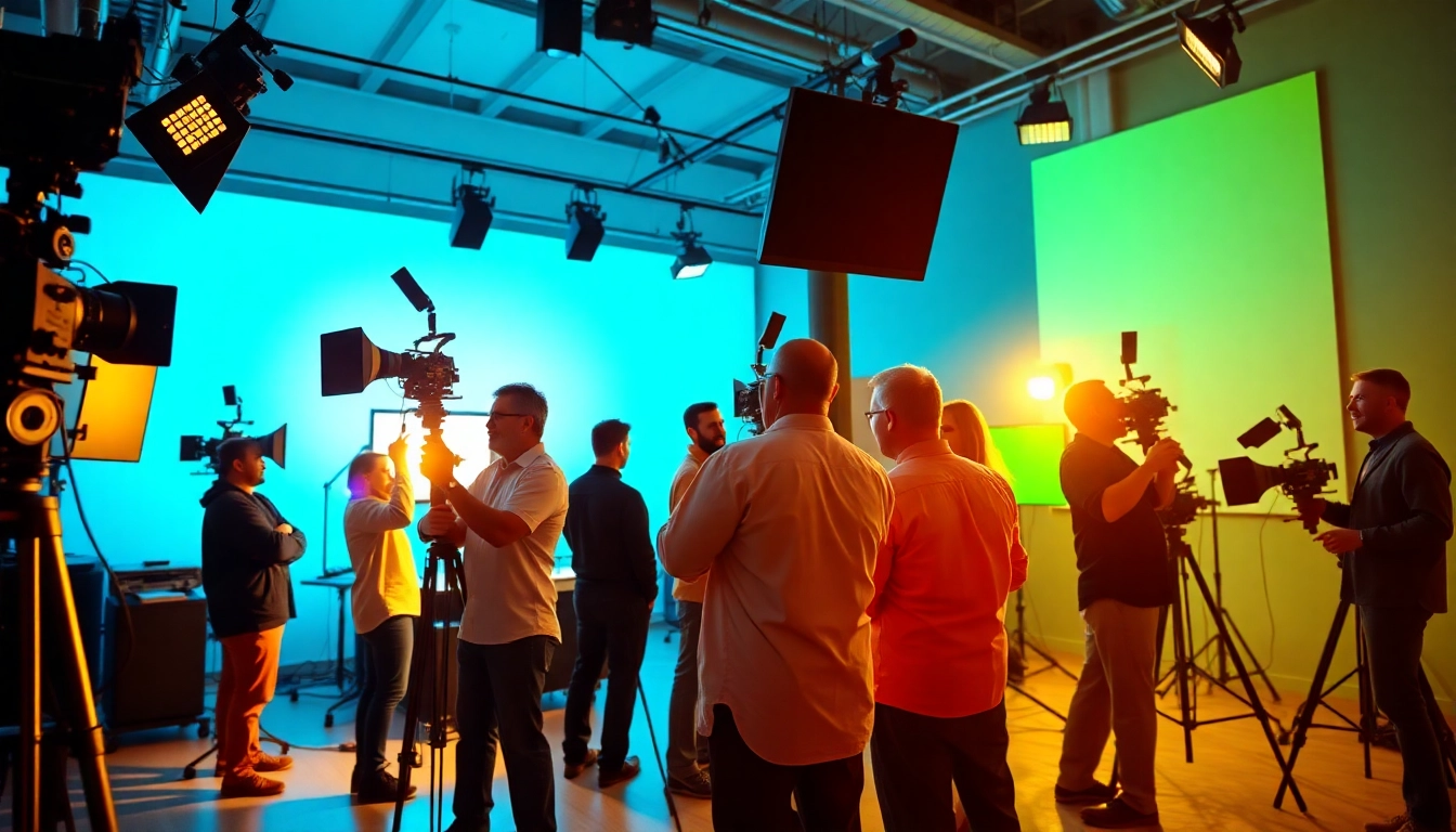 Captivating workspace of edmonton production companies showcasing teamwork in a bright studio.