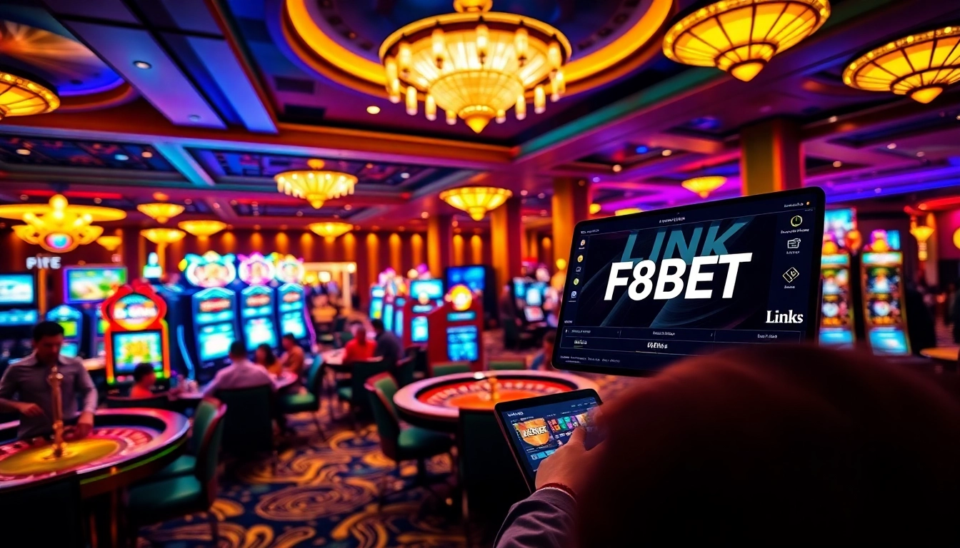 Experience thrilling casino action with Link F8BET in a vibrant gaming atmosphere.