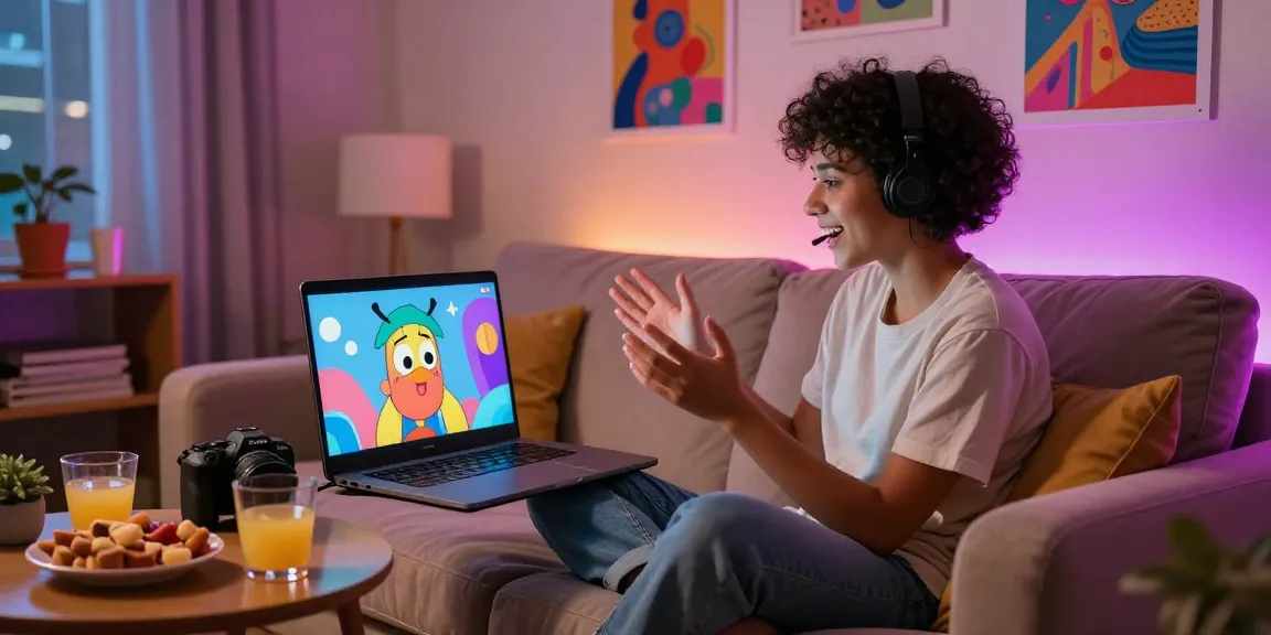 Experience engaging NSFW AI chat in a cozy home setup with animated characters.