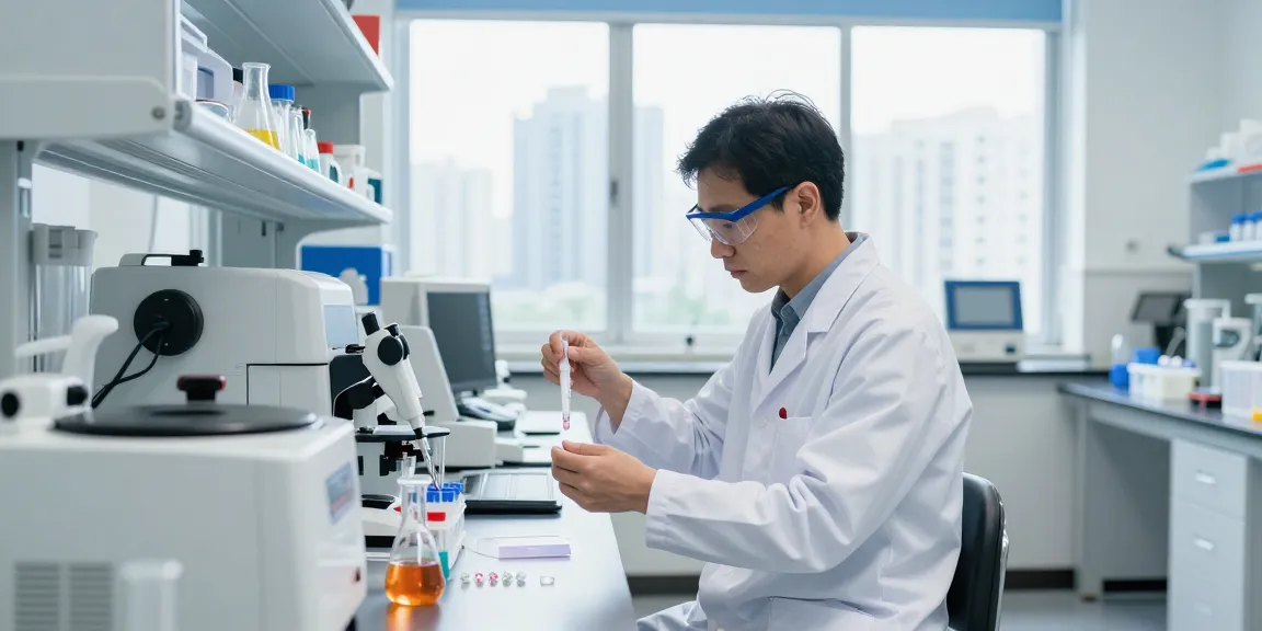Technician in a lab preparing peptide samples as a leading USA peptide supplier.