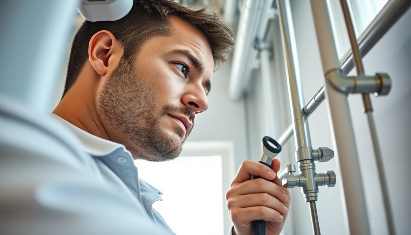 Expert plumber demonstrating quality service at bizzy bee plumbing location.