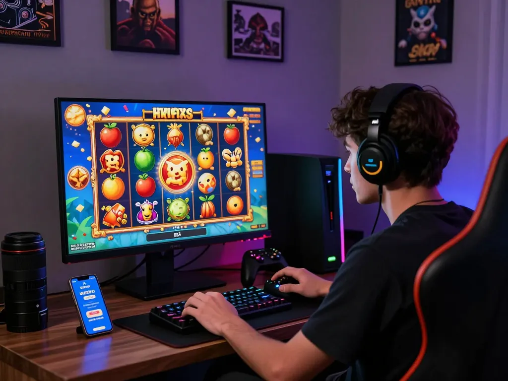 Pemain menikmati permainan slot yang mendebarkan di situs slot gacor dengan grafik menarik dan suasana yang hidup