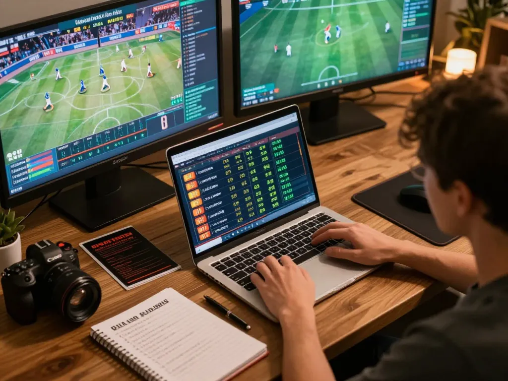 Engaging in live sports betting on okwin with multiple screens showing odds and events.