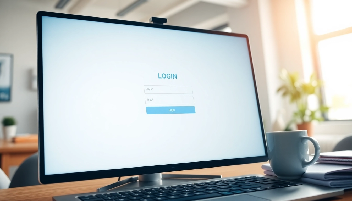Masuk ke jentoto login dengan antarmuka modern dan profesional di layar komputer.
