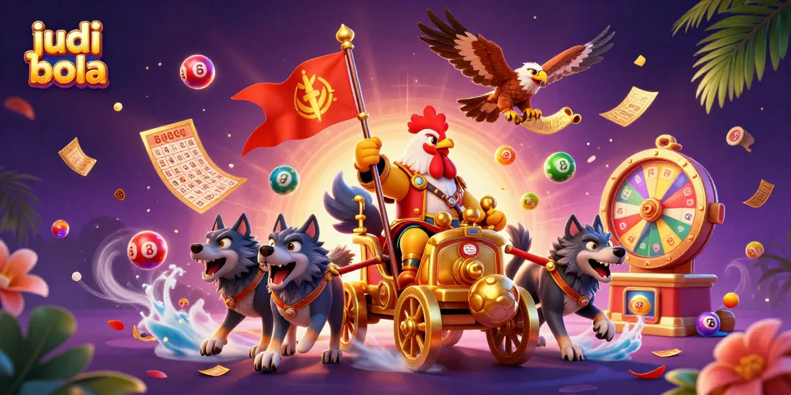 Experience judi bola excitement with a colorful, dynamic casino scene featuring unique elements.