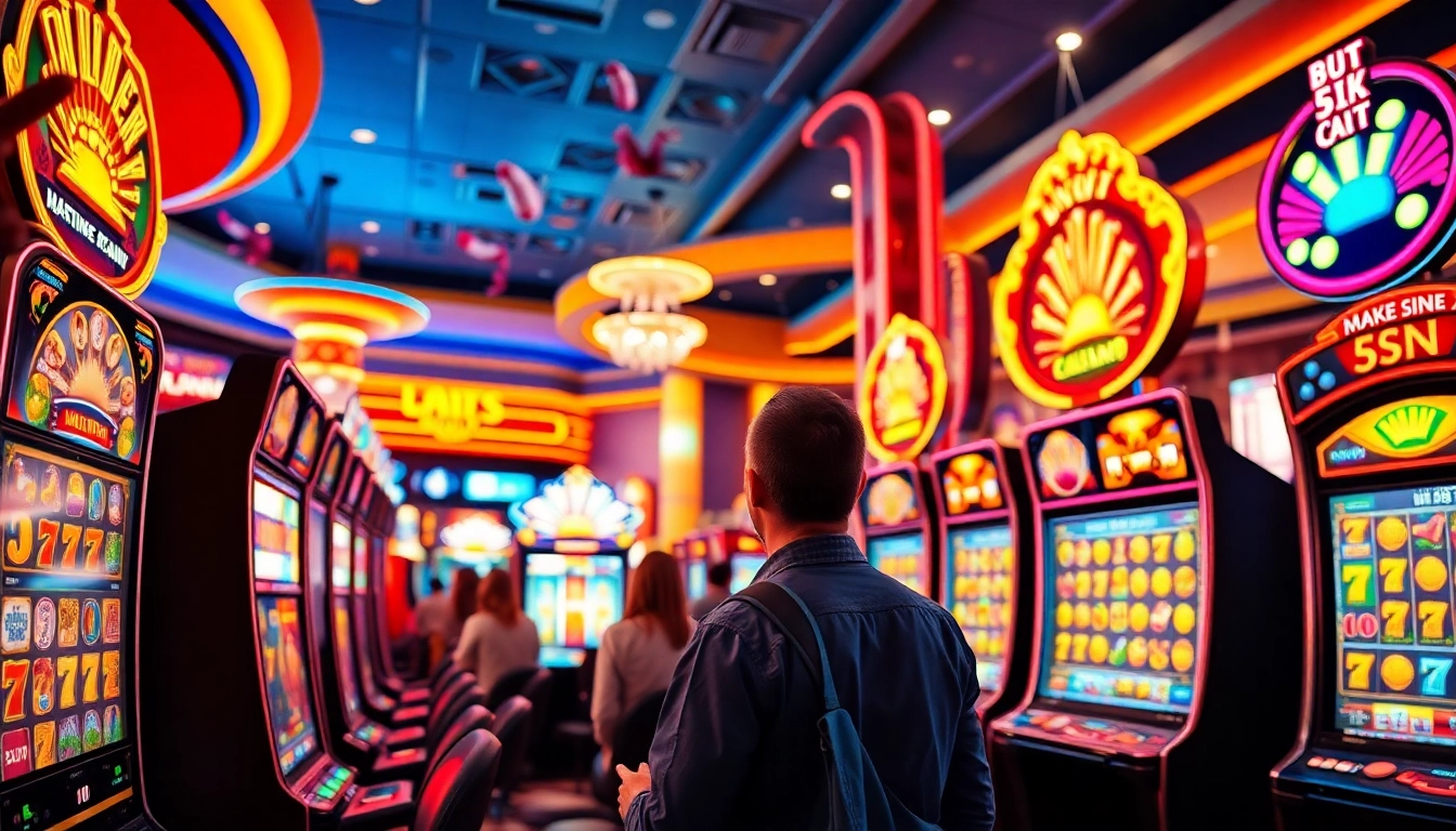 Menangkan permainan slot dengan depo 5k dana, lingkungan kasino yang ceria dan penuh semangat.