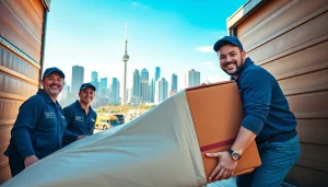 Movers from a Toronto moving company load furniture onto a truck, reflecting teamwork and professionalism.