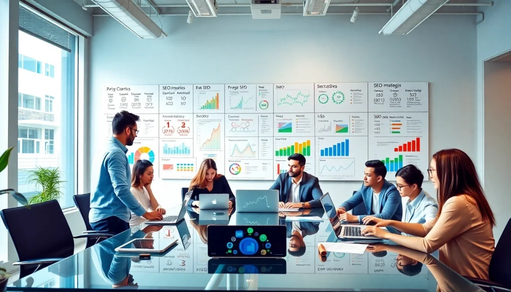 Analyze seo malaysia strategies in a modern digital marketing office setting.