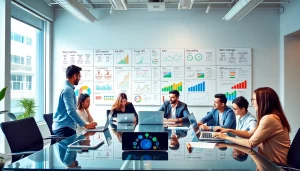 Analyze seo malaysia strategies in a modern digital marketing office setting.