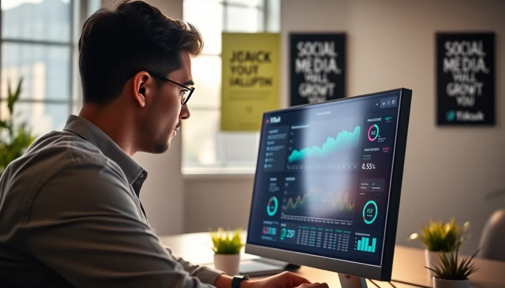Boost your presence with insights on a TikTok SMM panel represented by a professional dashboard.