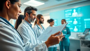 Healthcare professionals collaborating on patient care, focusing on Health management.