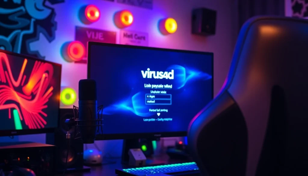 Masuk ke virus4d login slot dengan antarmuka yang bercahaya dan aksesori permainan berwarna-warni.