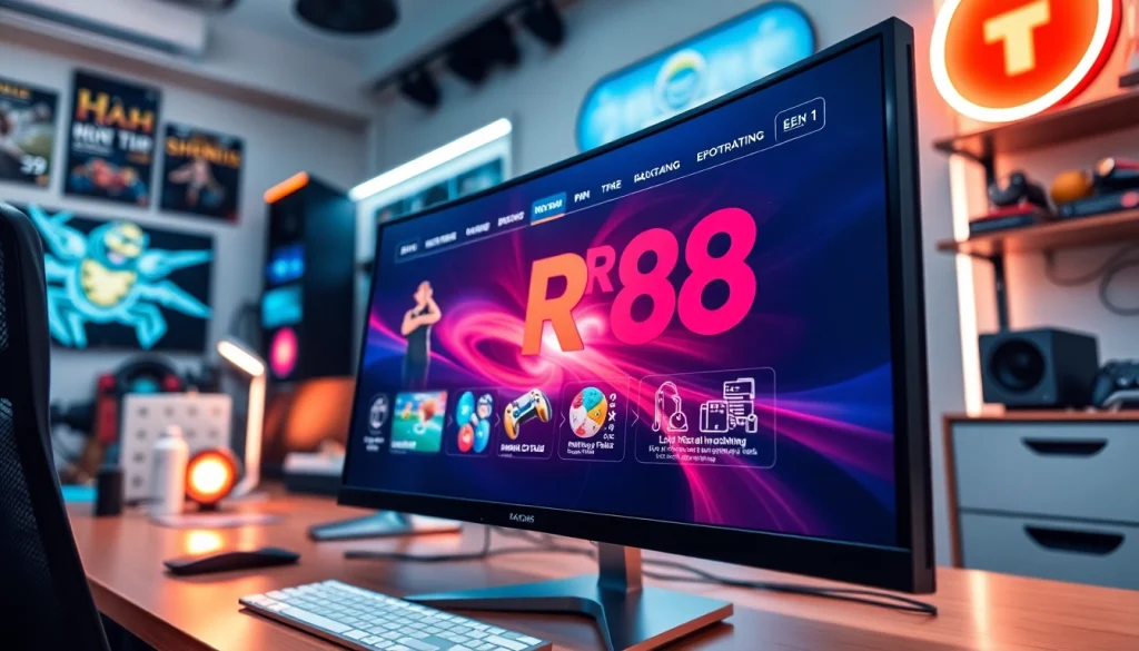 Nền Tảng RR88 digital gaming platform interface featuring vibrant graphics and user-friendly design.