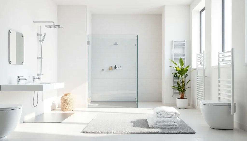 Sonni sanitär präsentiert moderne Badprodukte in einem eleganten Badezimmer-Setup.