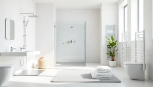 Sonni sanitär präsentiert moderne Badprodukte in einem eleganten Badezimmer-Setup.