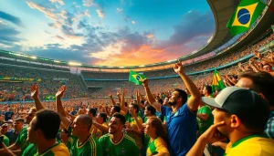 Find the best sportsbooks in Brazil showcasing excited fans at a vibrant sports event.