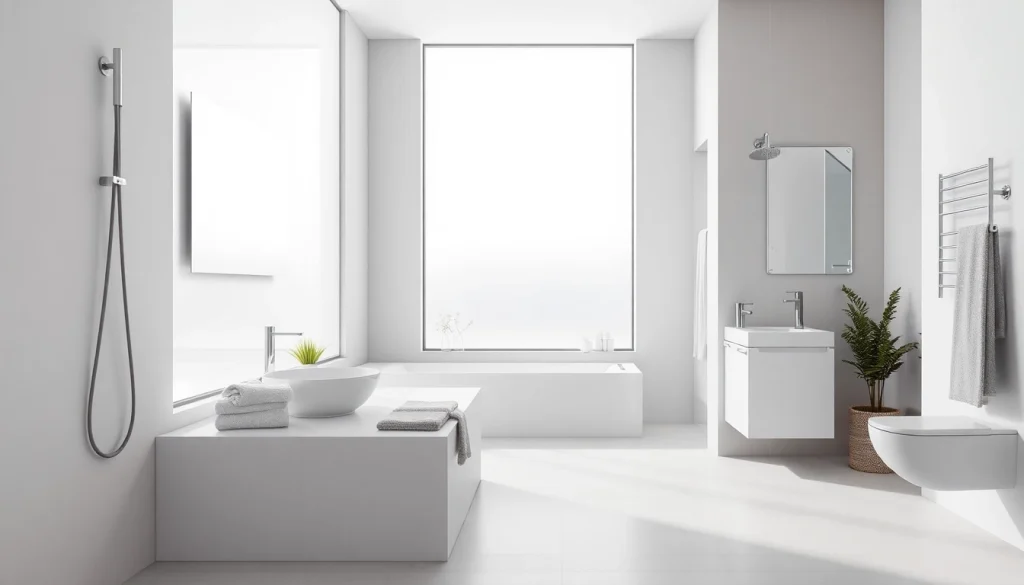 Sonni sanitär GmbH zeigt hochwertige Badezimmerprodukte in einem modernen Badezimmerdesign.