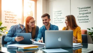 Multilingual team at work for https://www.elitetranslingo.com, showcasing collaboration and passion for languages.