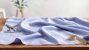 Punta di Roma stof getoond met creatieve styling en ambachtelijke gereedschappen.