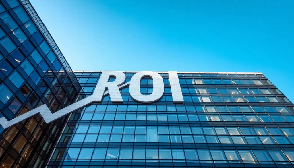 Analyse du retour sur investissement immobilier dans un immeuble moderne illustré.