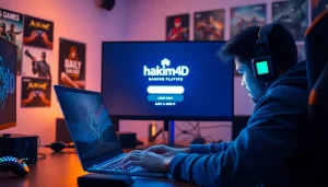 Masuk ke hakim4d login game melalui layar komputer futuristik yang menarik.