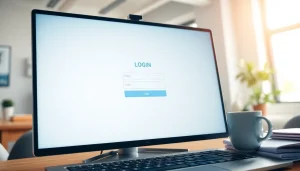 Masuk ke jentoto login dengan antarmuka modern dan profesional di layar komputer.