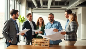 Engaging scene of New York City Commercial General Contractor collaborating on a construction project.