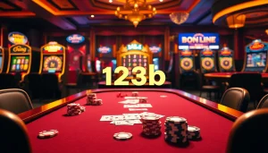 Experience thrilling games with 123b in a luxurious online casino setting featuring poker and slots.
