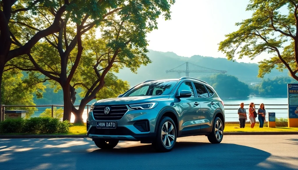 Experience car hire in Kuching with scenic views of lush landscapes and modern vehicles.