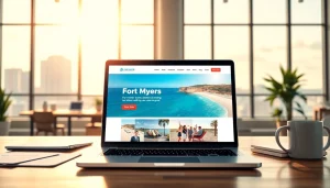 Create a compelling fort myers website design with engaging graphics and local themes.