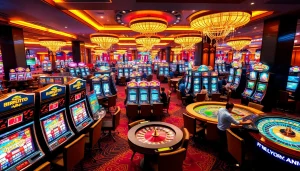 Experience the thrill of winning with BIRUTOTO as players engage at vibrant casino tables and slot machines.