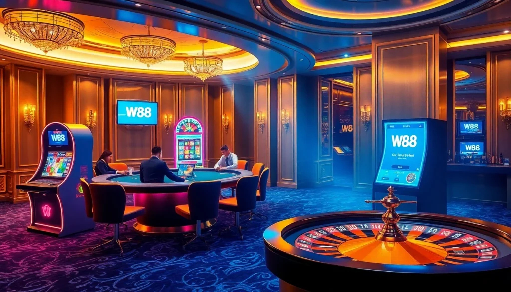 Tương tác với liên kết W88 đầy thú vị tại một casino trực tuyến sôi động có poker, máy xèng và roulette.
