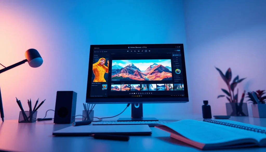 Nano banana pro interface in a modern workspace showcasing AI image editing capabilities.