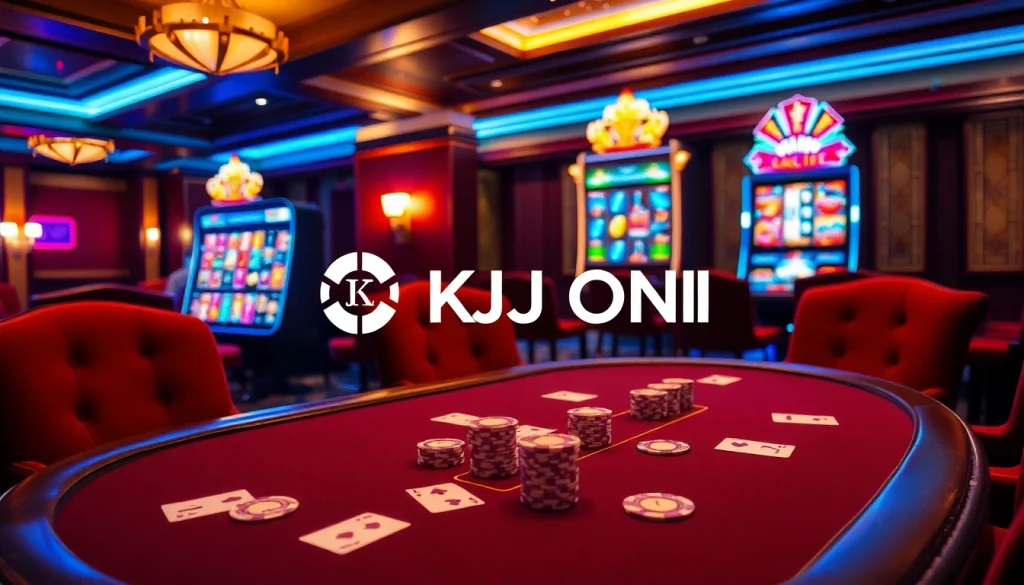 Experience gaming excitement at KJC ONL with vibrant casino tables and thrilling slot machines.