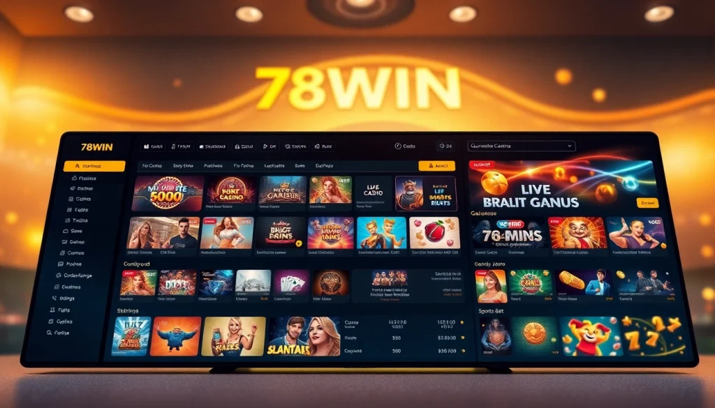 Experience the engaging online gaming platform of แบรนด์ 78WIN with a vibrant user interface.