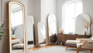 Explore designer mirrors from https://merithome.co.uk, showcasing bespoke designs in a stylish setting.