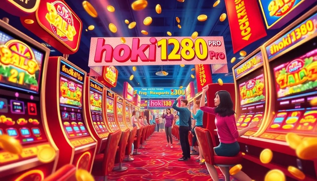 Exciting online gaming atmosphere featuring hoki138 pro slot machines and vibrant wins.