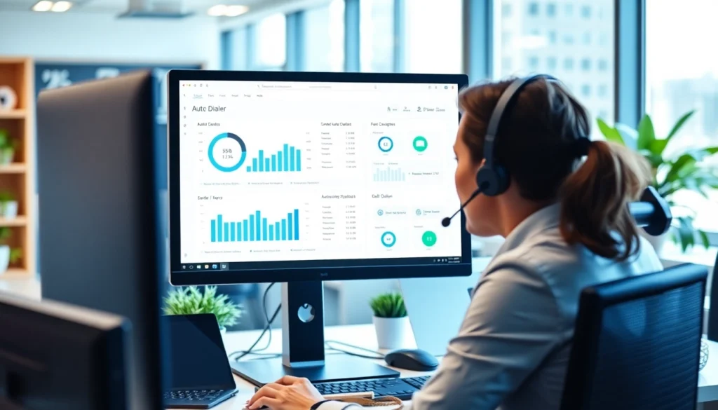 Optimize connections through an auto dialer interface with enhanced productivity statistics.