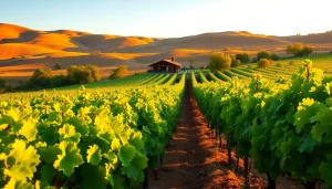 Explore the beautiful landscape of clarksburg wineries with vibrant grapevines and serene winery settings.