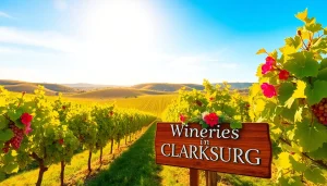 Visit the beautiful wineries in Clarksburg with lush vineyards and inviting landscapes.