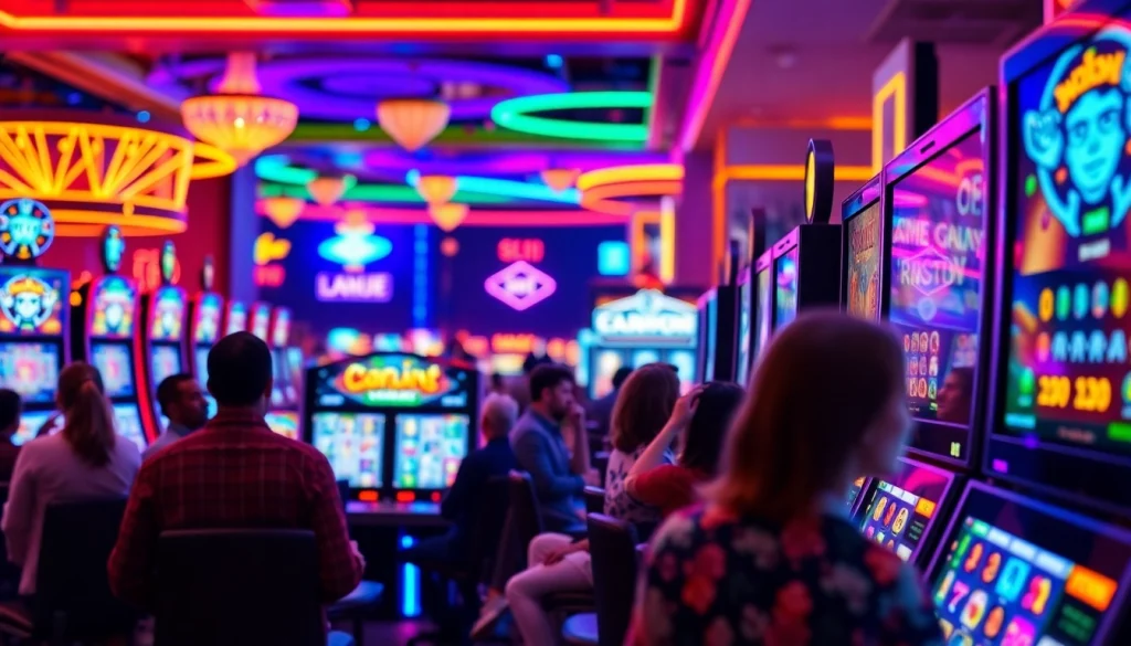 Meningkatkan pengalaman bermain slot depo 1k dengan suasana kasino yang ceria dan berwarna-warni.