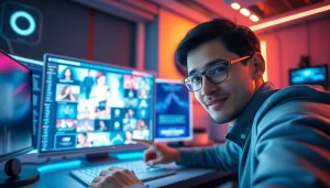 Engaging interaction with NSFW AI content in a modern digital workspace.