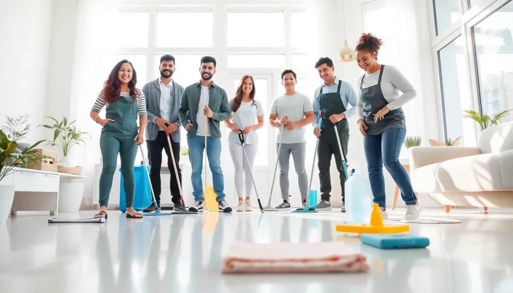 Efficient cleaning services calgary team working in a bright, welcoming home setting.