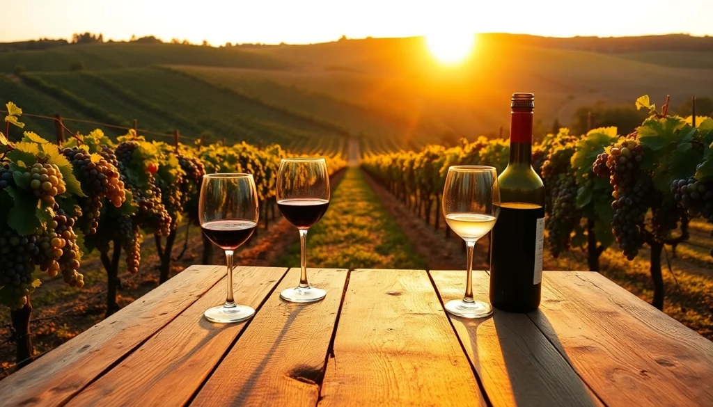 Enjoying exceptional wines at Winery Sacramento, surrounded by beautiful vineyards at sunset.