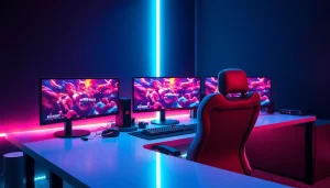 เมก้า เกม ตั้งอยู่ในบรรยากาศที่มีแสงไฟนีออนสดใส ผสมผสานกับการจัดวางที่สะดวกสบาย