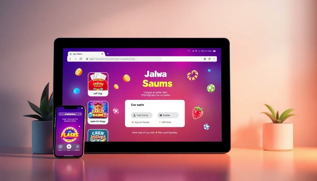 Download Jalwa Game's colorful browser interface showcasing easy access and fun gameplay.